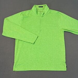 Turtleson Mens Med 1/4 Zip Pullover Green Golf Logo Stretch Mock Neck Drirelease